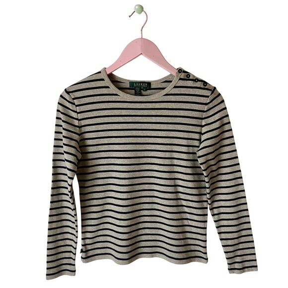 Ralph Lauren Long Sleeve Striped Tee - Picture 1 of 6
